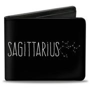 Bi-Fold Wallet - Zodiac SAGITTARIUS Constellation Black White Bi-Fold Wallets Buckle-Down
