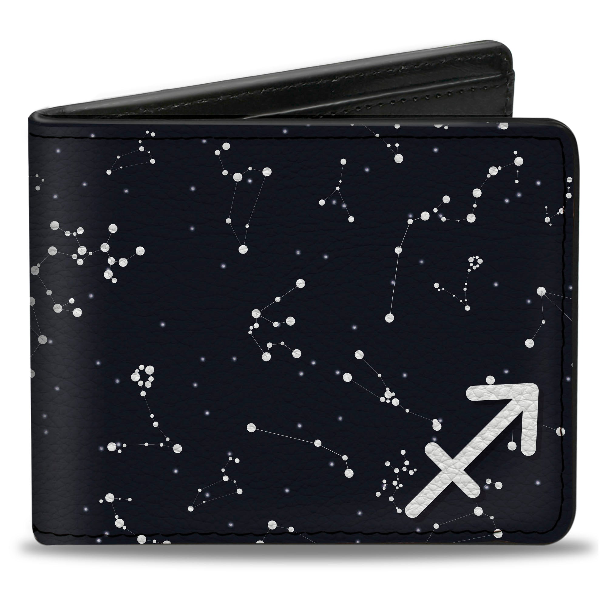 Bi-Fold Wallet - Zodiac Sagittarius Symbol Constellations Black White Bi-Fold Wallets Buckle-Down