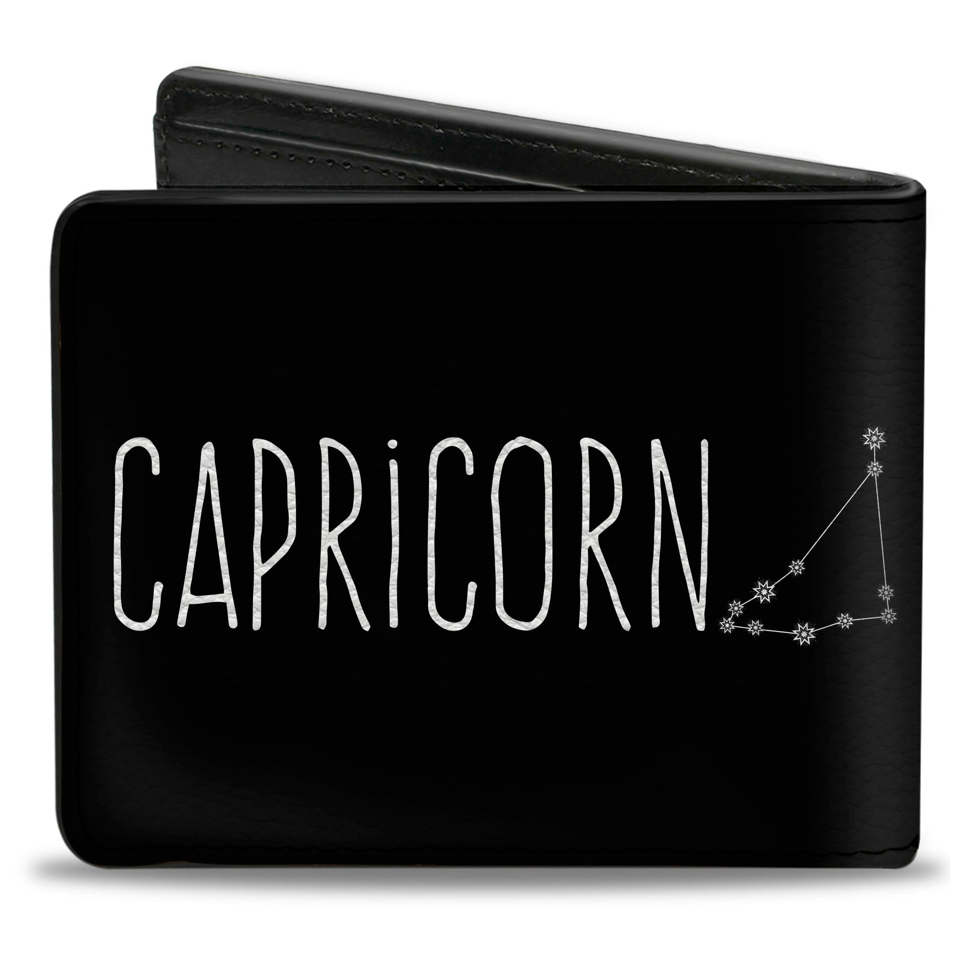 Bi-Fold Wallet - Zodiac CAPRICORN Constellation Black White Bi-Fold Wallets Buckle-Down