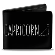 Bi-Fold Wallet - Zodiac CAPRICORN Constellation Black White Bi-Fold Wallets Buckle-Down