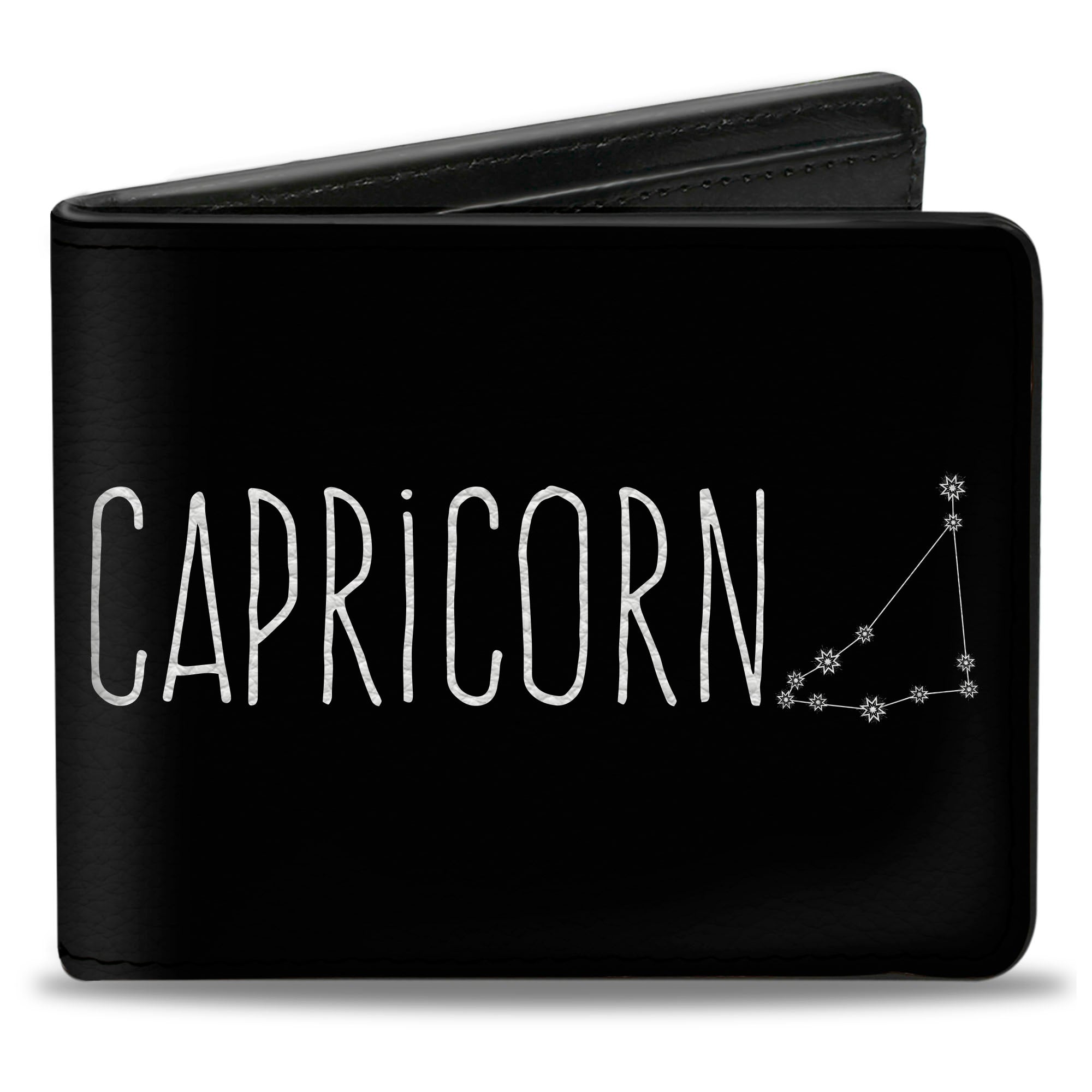 Bi-Fold Wallet - Zodiac CAPRICORN Constellation Black White Bi-Fold Wallets Buckle-Down