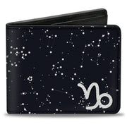 Bi-Fold Wallet - Zodiac Capricorn Symbol Constellations Black White Bi-Fold Wallets Buckle-Down