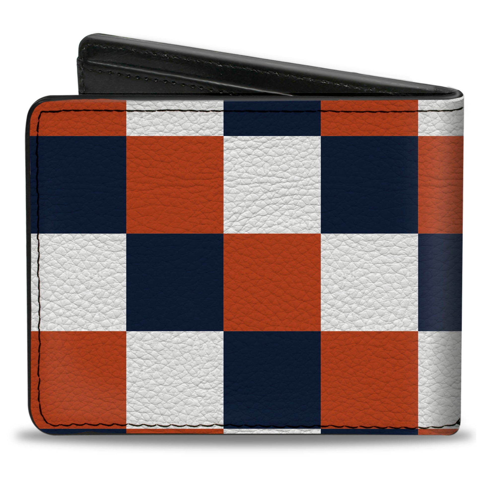 Bi-Fold Wallet - Checker Navy Orange White Bi-Fold Wallets Buckle-Down