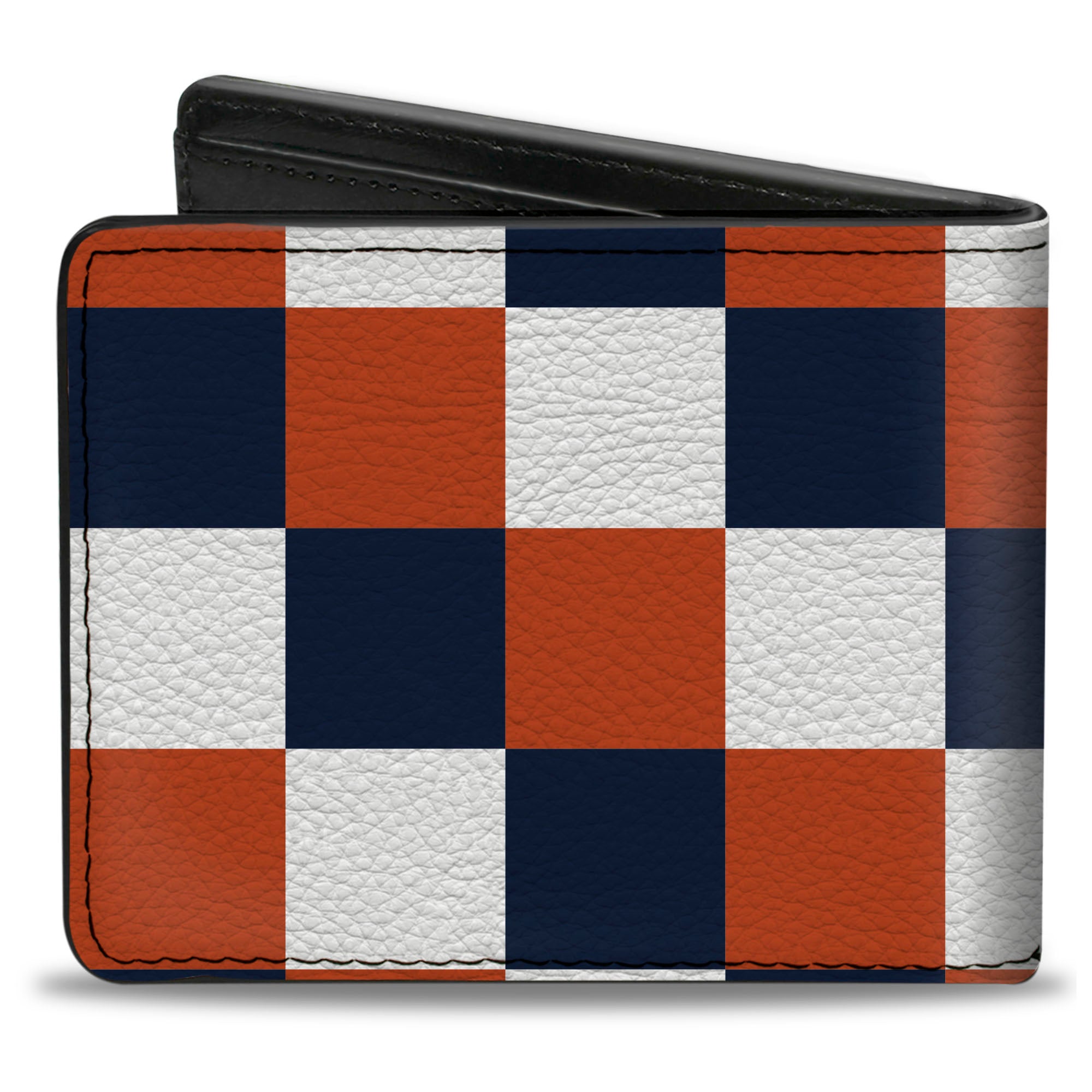 Bi-Fold Wallet - Checker Navy Orange White Bi-Fold Wallets Buckle-Down