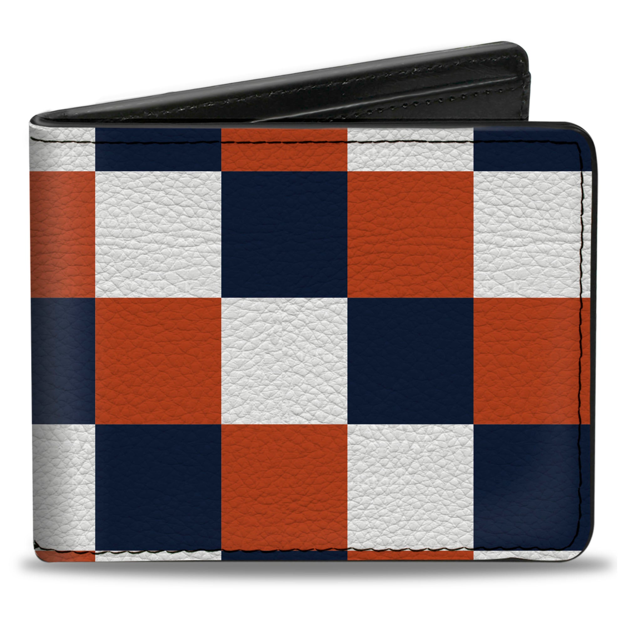 Bi-Fold Wallet - Checker Navy Orange White Bi-Fold Wallets Buckle-Down