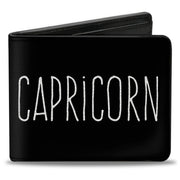 Bi-Fold Wallet - Zodiac CAPRICORN Symbol Black White Bi-Fold Wallets Buckle-Down