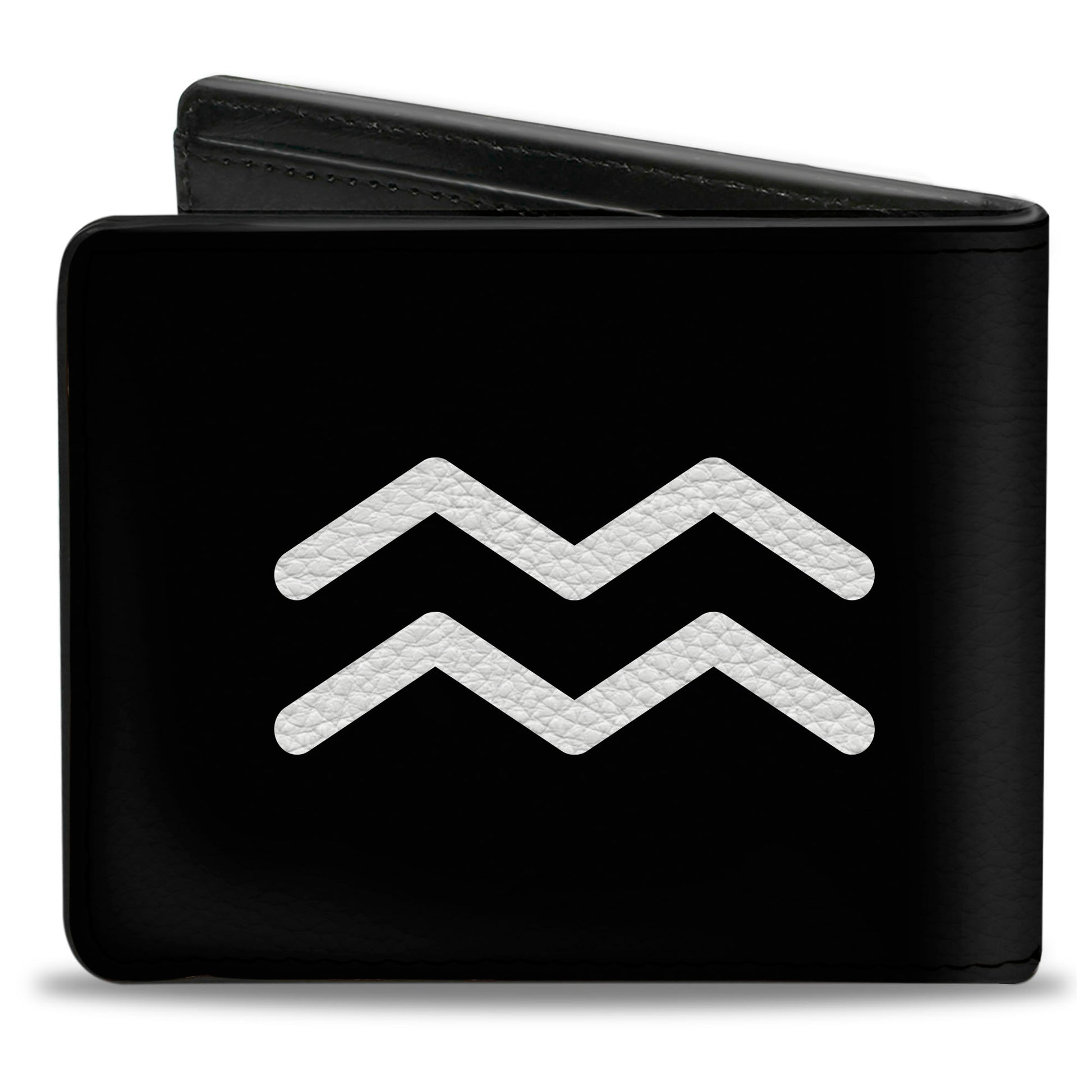 Bi-Fold Wallet - Zodiac AQUARIUS Symbol Black White Bi-Fold Wallets Buckle-Down