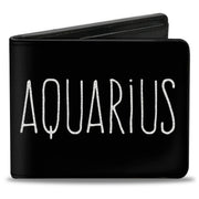 Bi-Fold Wallet - Zodiac AQUARIUS Symbol Black White Bi-Fold Wallets Buckle-Down