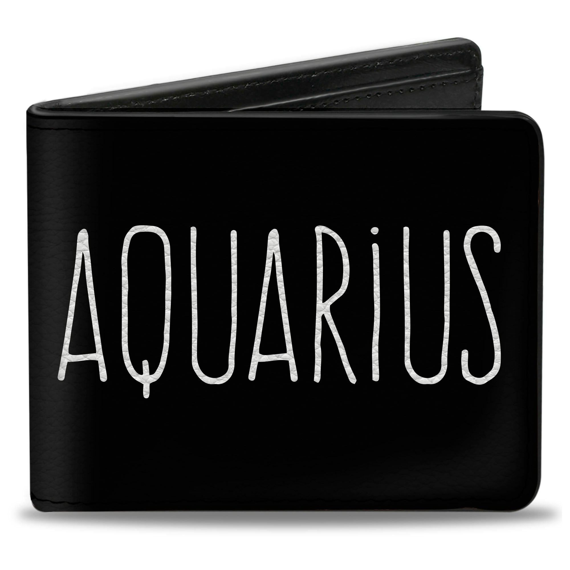 Bi-Fold Wallet - Zodiac AQUARIUS Symbol Black White Bi-Fold Wallets Buckle-Down