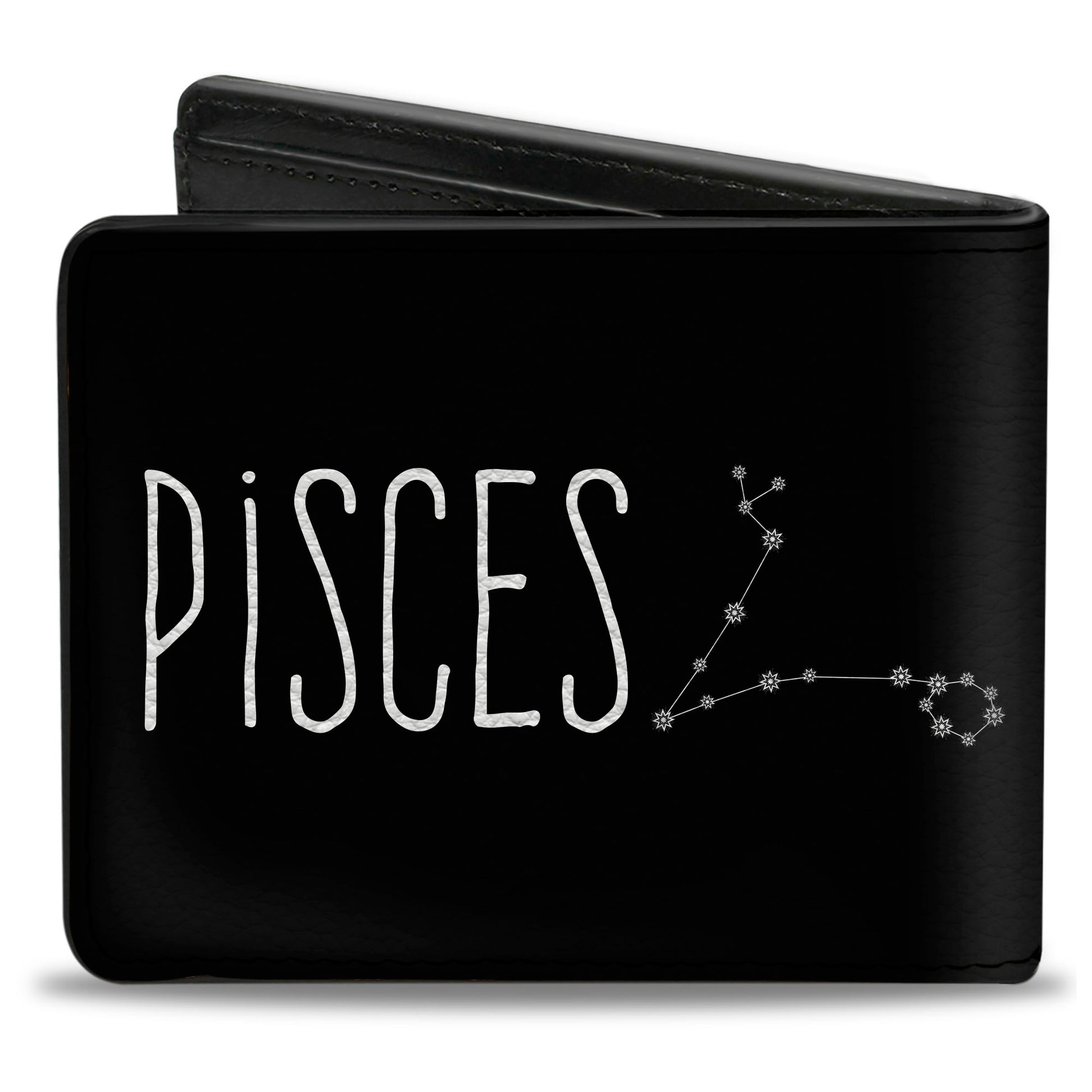 Bi-Fold Wallet - Zodiac PISCES Constellation Black White Bi-Fold Wallets Buckle-Down