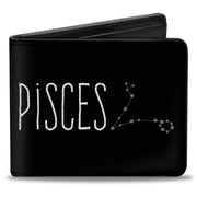 Bi-Fold Wallet - Zodiac PISCES Constellation Black White Bi-Fold Wallets Buckle-Down