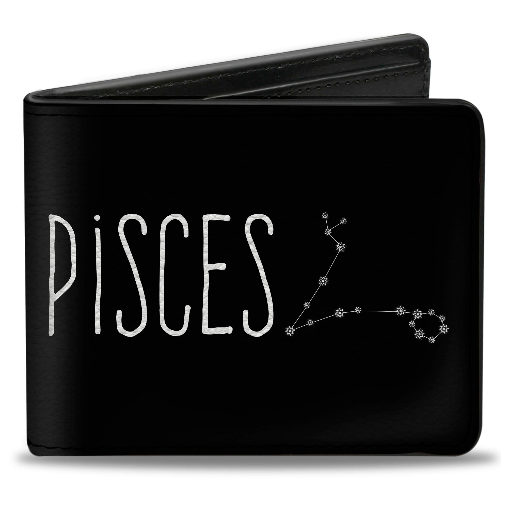 Bi-Fold Wallet - Zodiac PISCES Constellation Black White Bi-Fold Wallets Buckle-Down