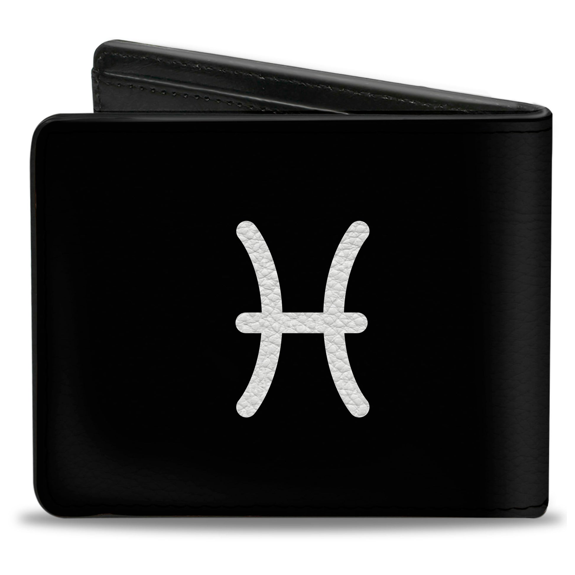 Bi-Fold Wallet - Zodiac PISCES Symbol Black White Bi-Fold Wallets Buckle-Down
