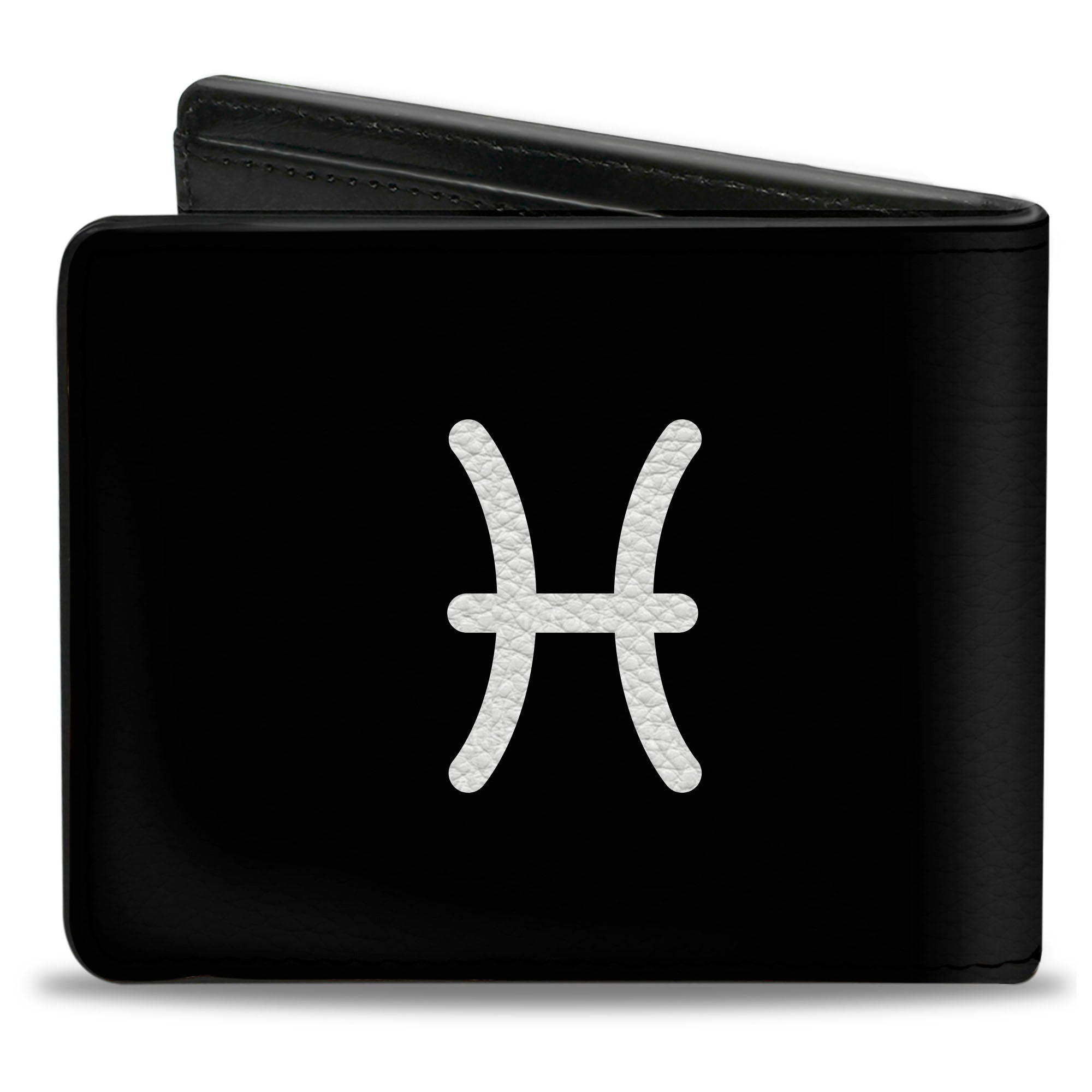 Bi-Fold Wallet - Zodiac PISCES Symbol Black White Bi-Fold Wallets Buckle-Down