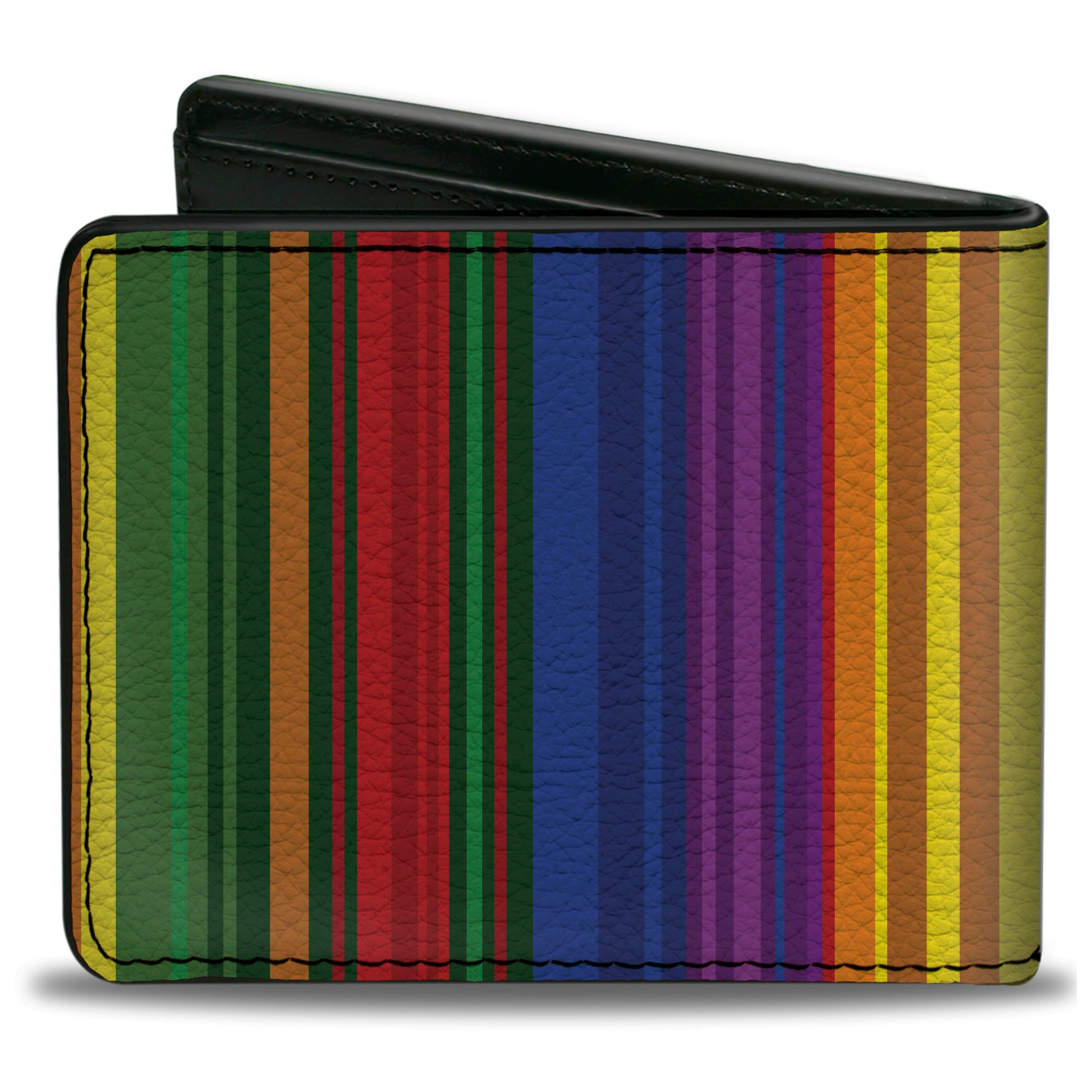 Bi-Fold Wallet - Zarape8 Vertical Multi Color Stripe Bi-Fold Wallets Buckle-Down