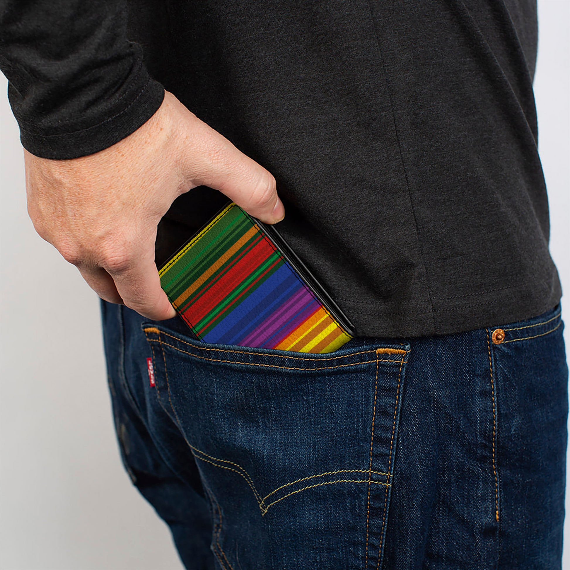 Bi-Fold Wallet - Zarape8 Vertical Multi Color Stripe Bi-Fold Wallets Buckle-Down
