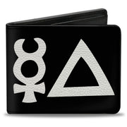 Bi-Fold Wallet - Alchemy Symbols CLOSE-UP Black White Bi-Fold Wallets Buckle-Down
