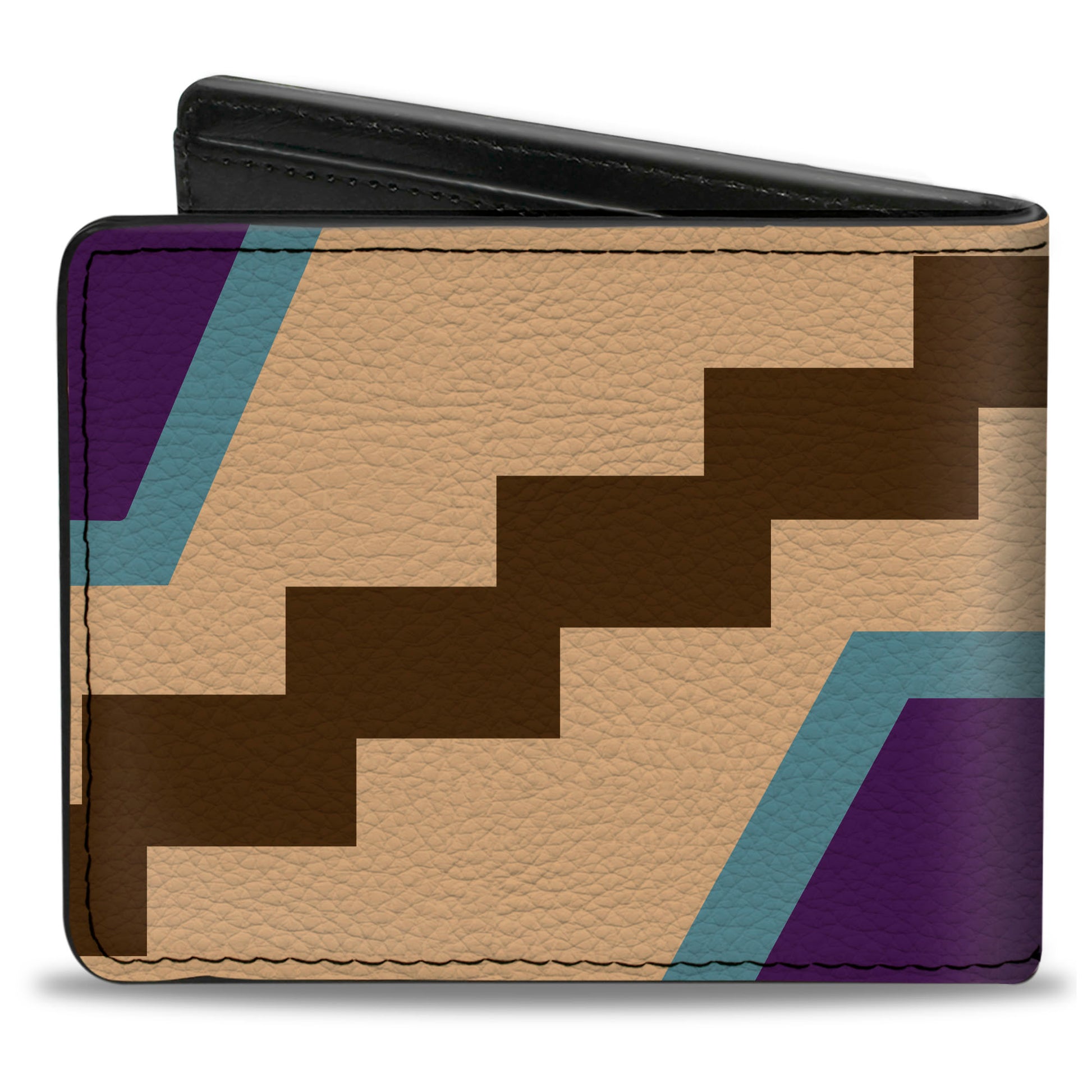 Bi-Fold Wallet - Aztec18 Tan Brown Turquoise Purple Bi-Fold Wallets Buckle-Down