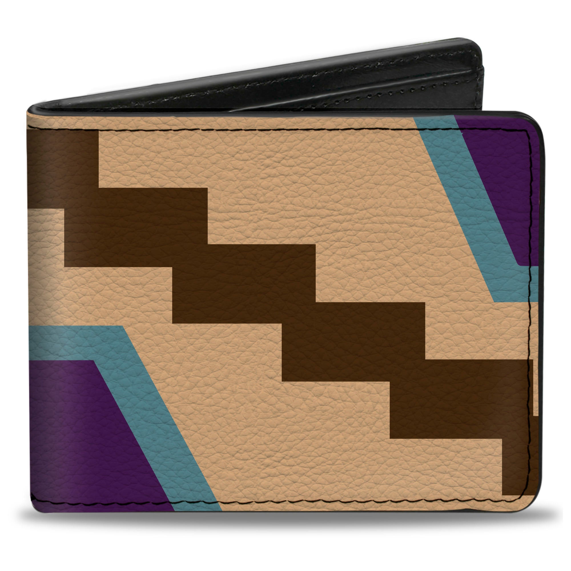 Bi-Fold Wallet - Aztec18 Tan Brown Turquoise Purple Bi-Fold Wallets Buckle-Down