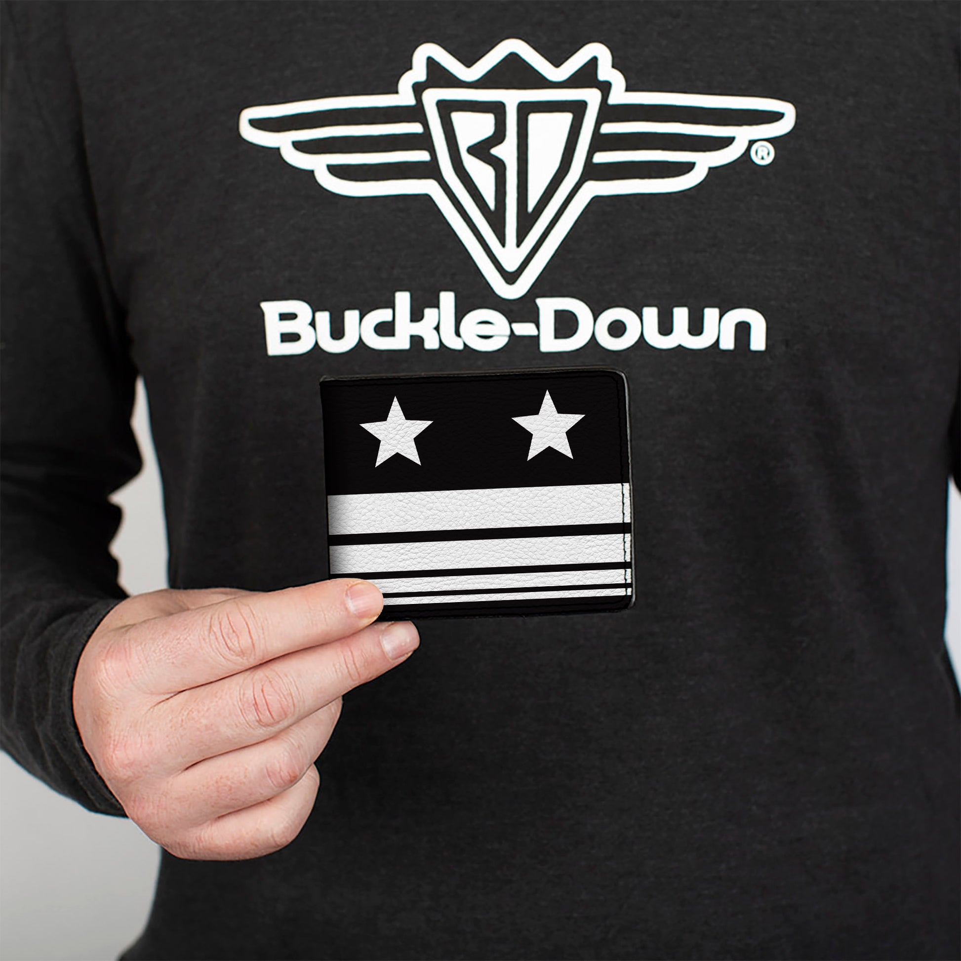 Bi-Fold Wallet - Americana Stars & Stripes4 Black White Bi-Fold Wallets Buckle-Down