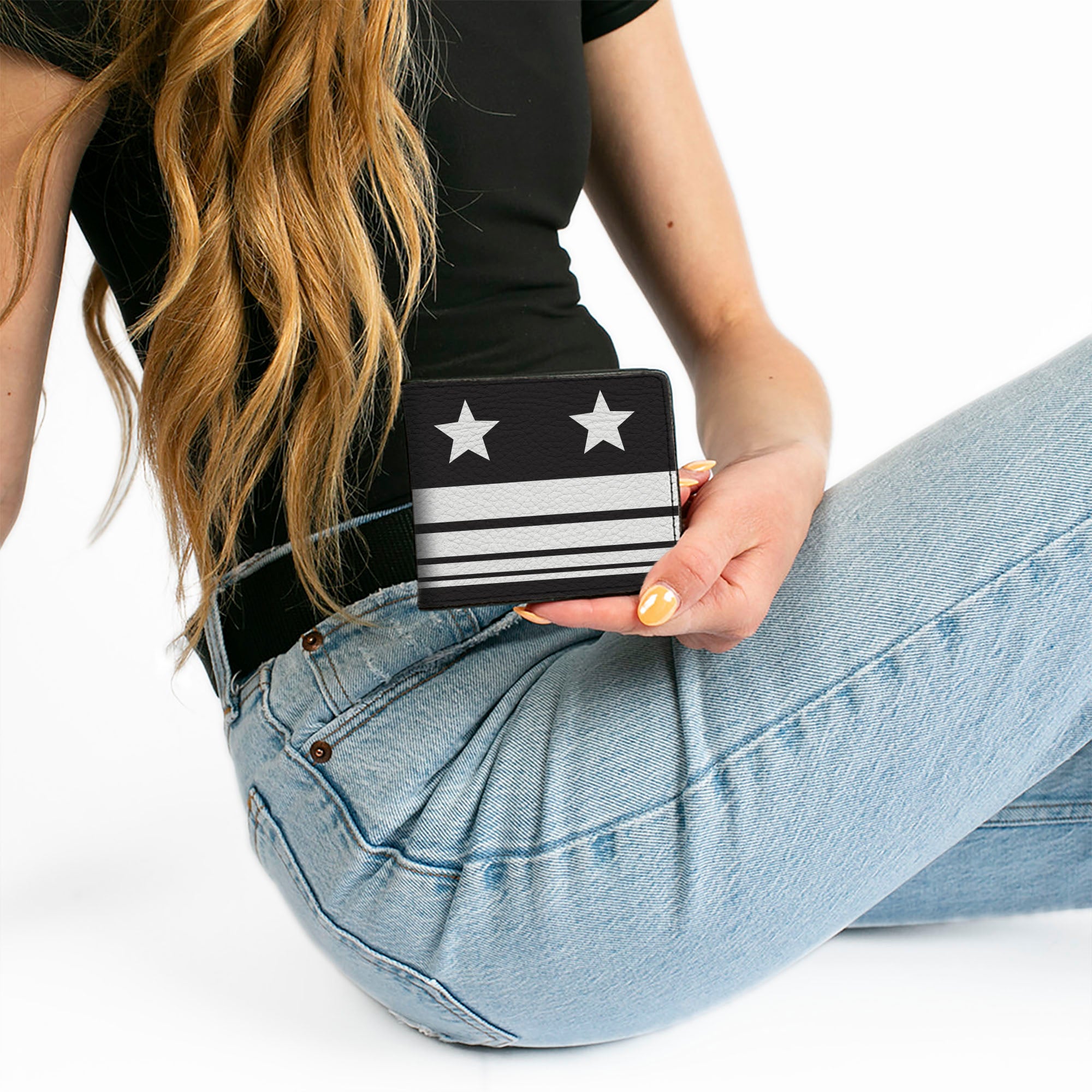 Bi-Fold Wallet - Americana Stars & Stripes4 Black White Bi-Fold Wallets Buckle-Down