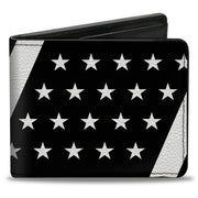 Bi-Fold Wallet - American Flag Diagonal Black White Bi-Fold Wallets Buckle-Down