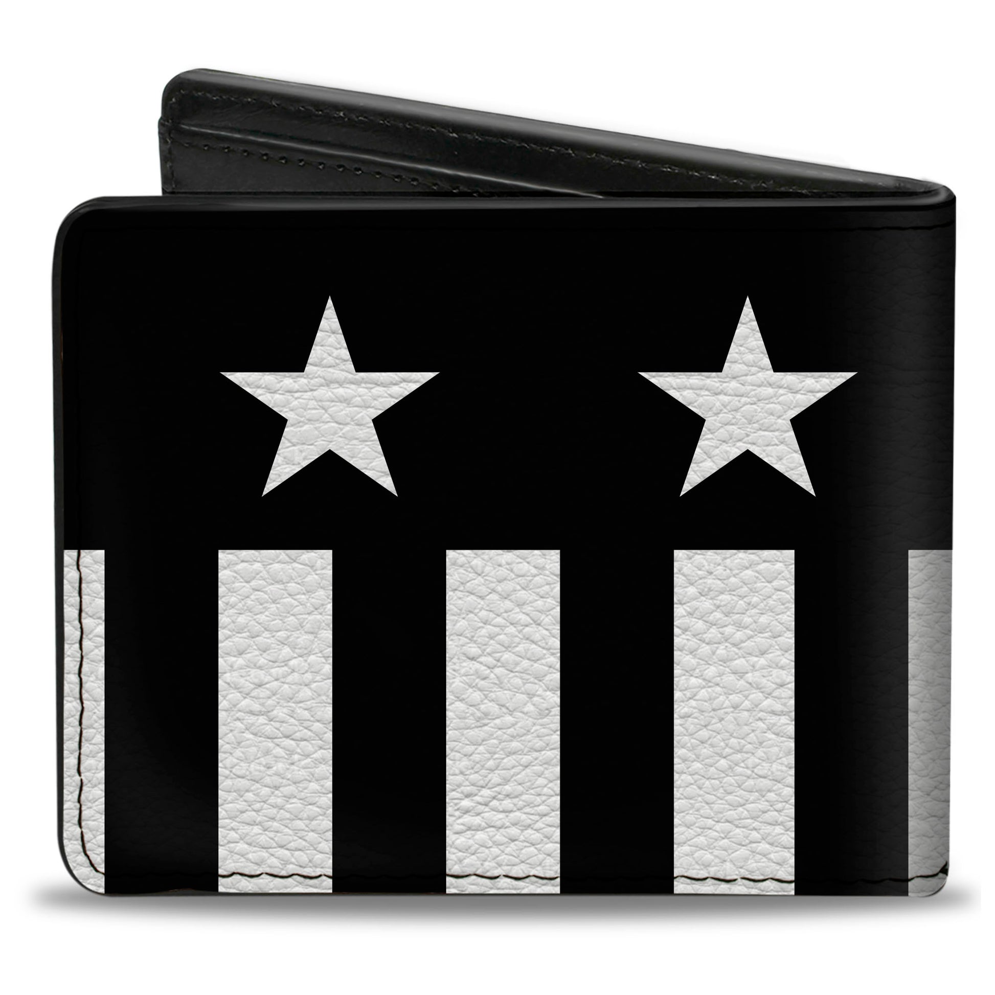 Bi-Fold Wallet - Americana Stars & Stripes Black White Bi-Fold Wallets Buckle-Down