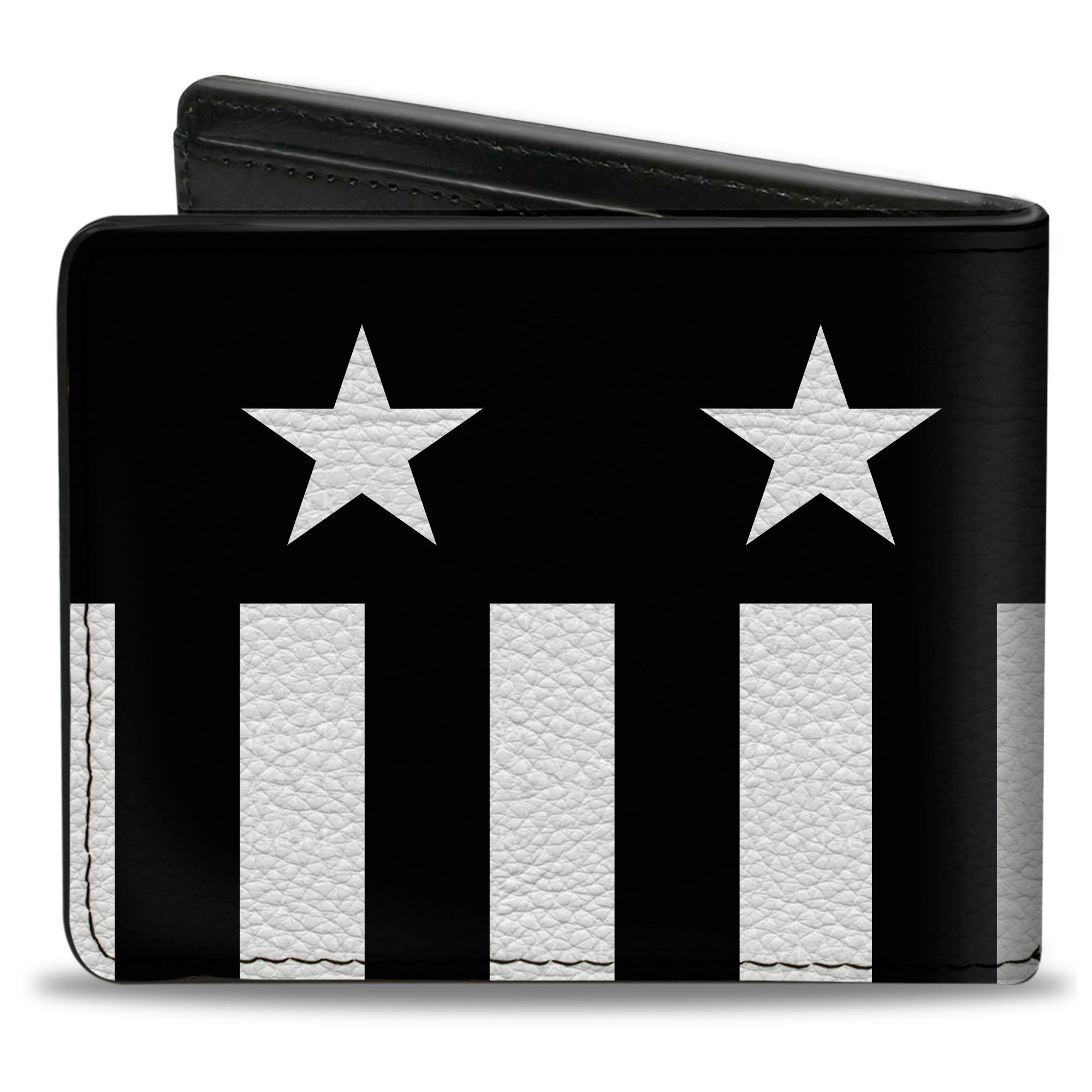 Bi-Fold Wallet - Americana Stars & Stripes Black White Bi-Fold Wallets Buckle-Down