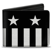 Bi-Fold Wallet - Americana Stars & Stripes Black White Bi-Fold Wallets Buckle-Down
