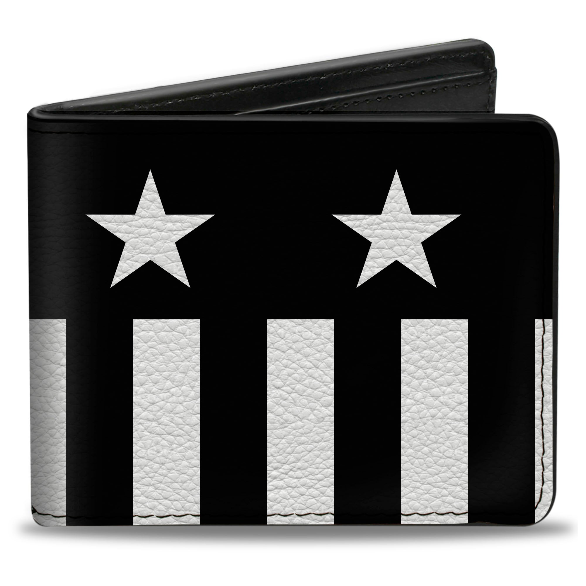 Bi-Fold Wallet - Americana Stars & Stripes Black White Bi-Fold Wallets Buckle-Down