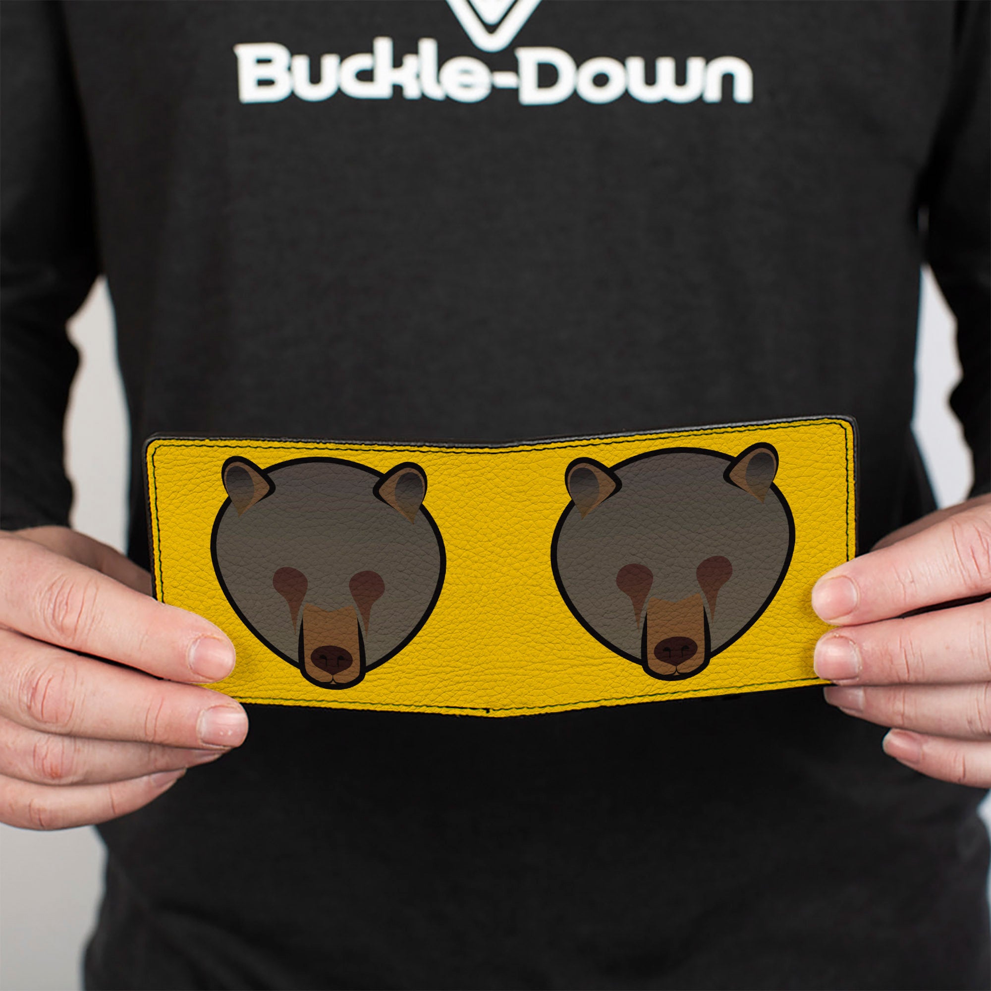 Bi-Fold Wallet - Brown Bear Repeat Yellow Bi-Fold Wallets Buckle-Down