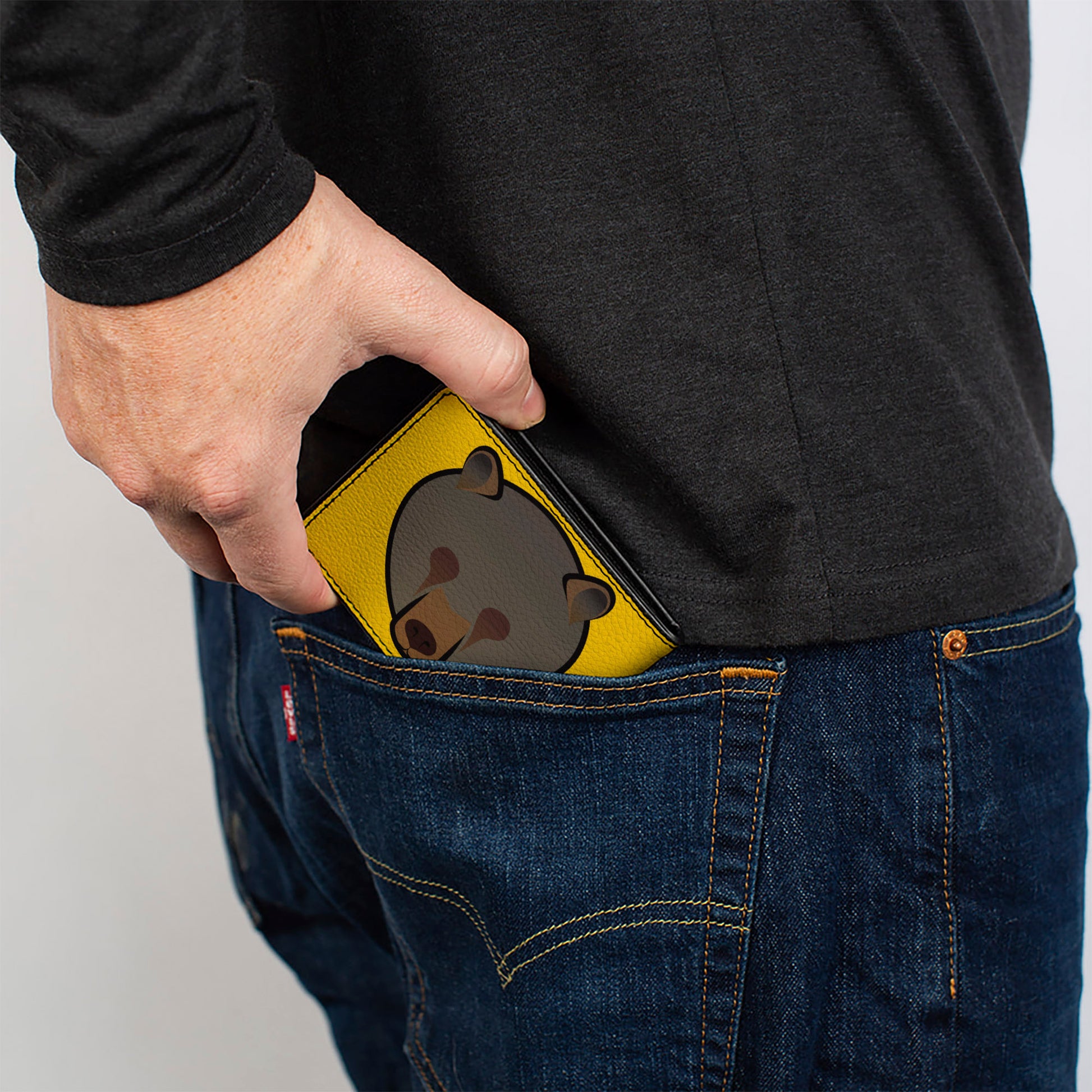 Bi-Fold Wallet - Brown Bear Repeat Yellow Bi-Fold Wallets Buckle-Down