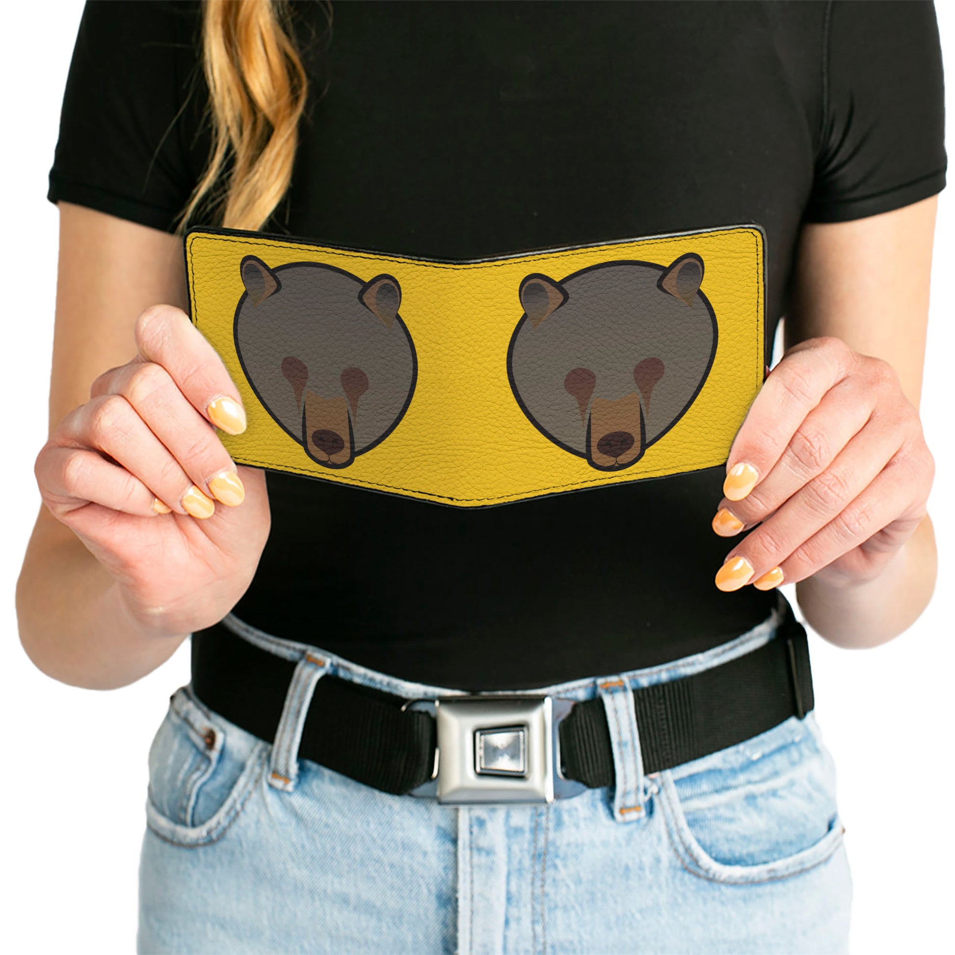 Bi-Fold Wallet - Brown Bear Repeat Yellow Bi-Fold Wallets Buckle-Down