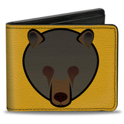 Bi-Fold Wallet - Brown Bear Repeat Yellow Bi-Fold Wallets Buckle-Down