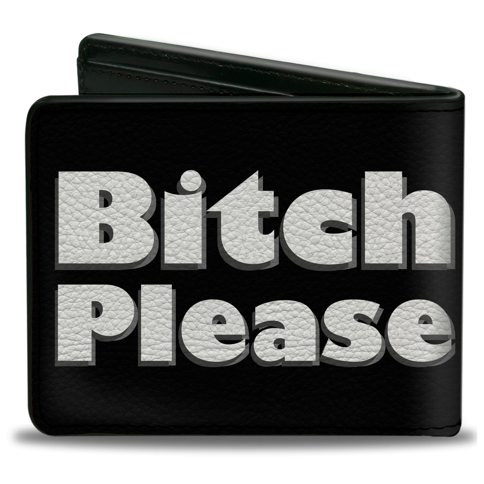 Bi-Fold Wallet - BITCH PLEASE Black White Bi-Fold Wallets Buckle-Down