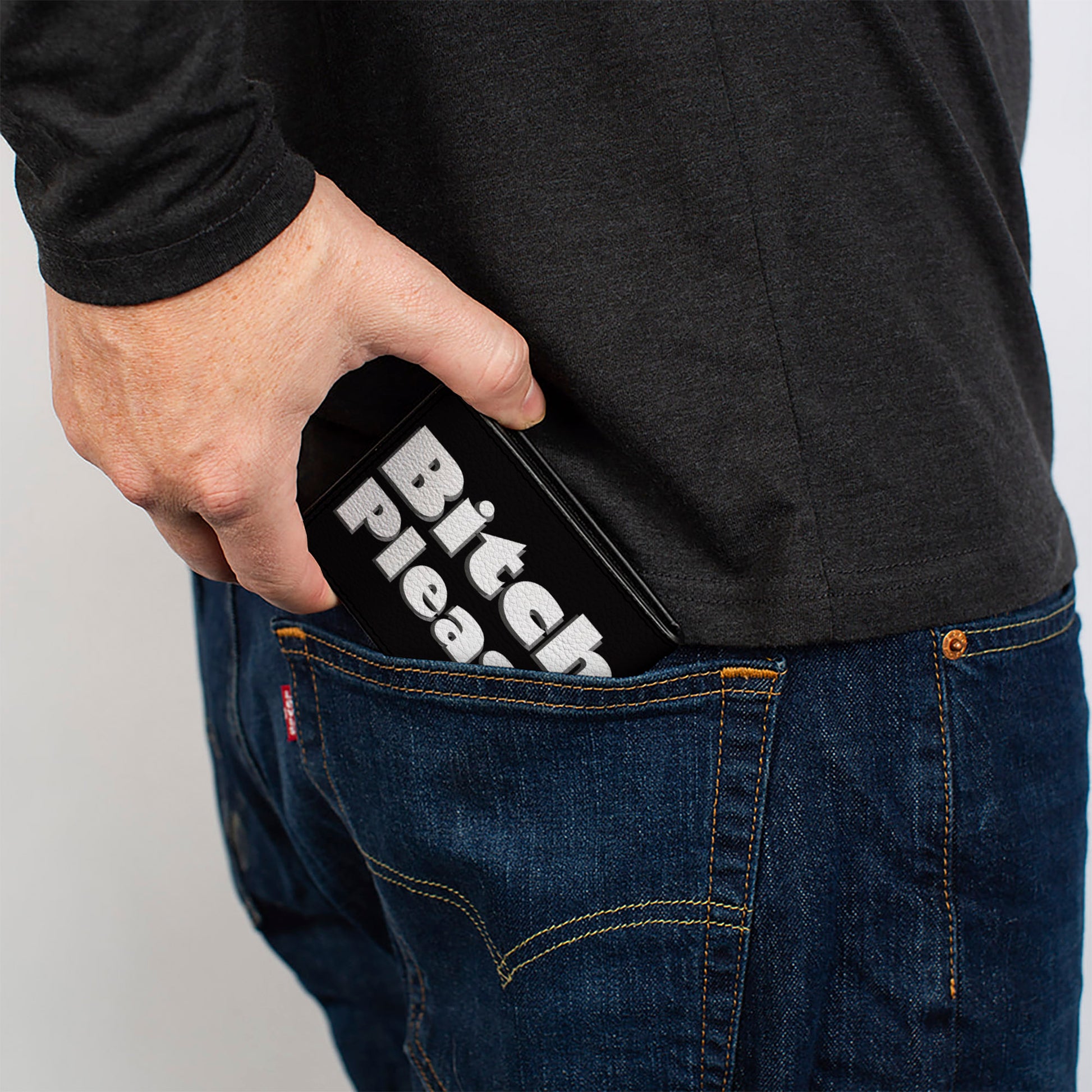 Bi-Fold Wallet - BITCH PLEASE Black White Bi-Fold Wallets Buckle-Down