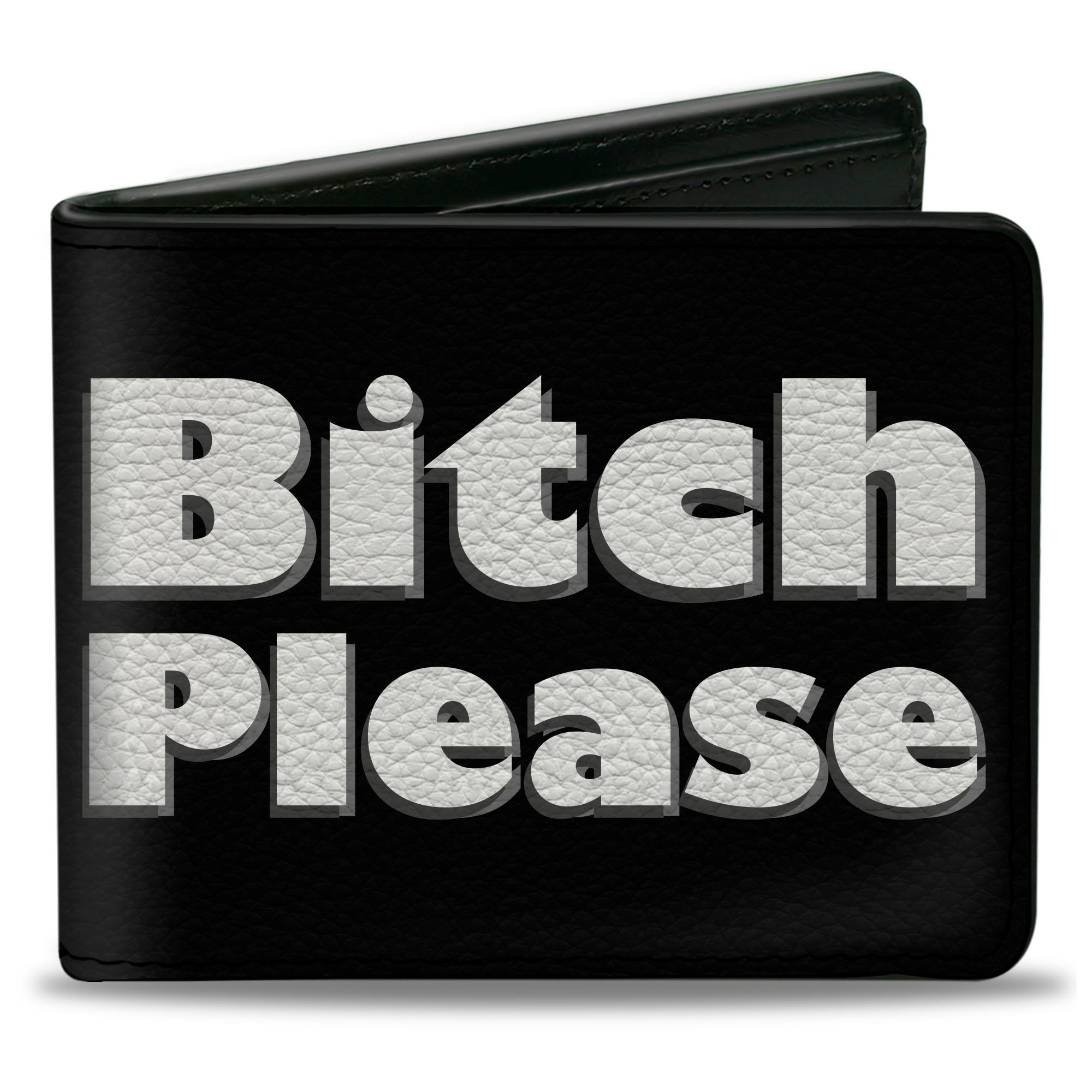 Bi-Fold Wallet - BITCH PLEASE Black White Bi-Fold Wallets Buckle-Down