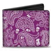 Bi-Fold Wallet - Bandana Skulls Purple White Bi-Fold Wallets Buckle-Down