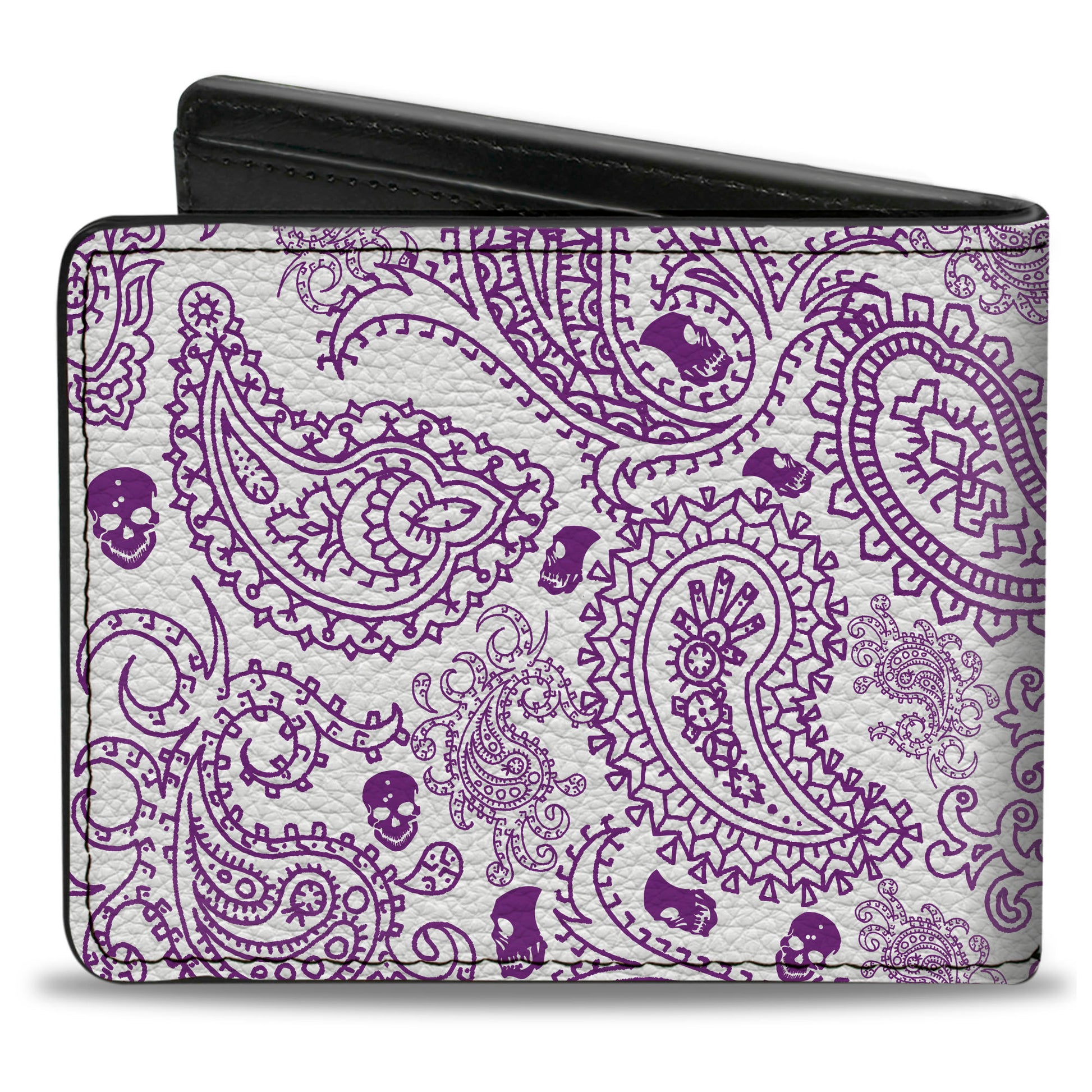 Bi-Fold Wallet - Bandana Skulls White Purple Bi-Fold Wallets Buckle-Down