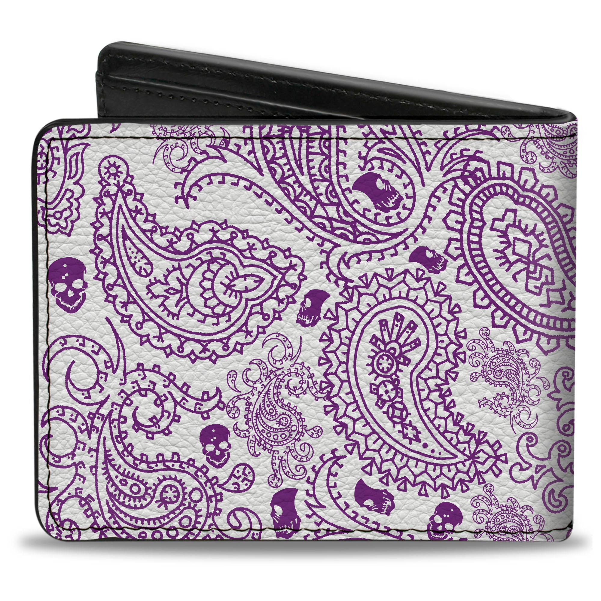 Bi-Fold Wallet - Bandana Skulls White Purple Bi-Fold Wallets Buckle-Down
