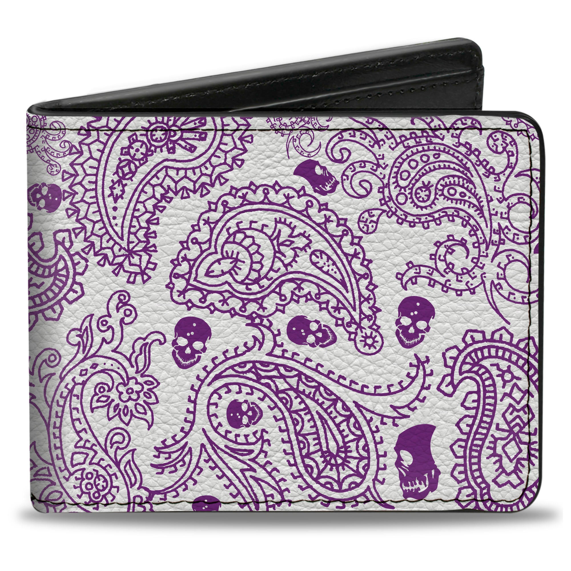 Bi-Fold Wallet - Bandana Skulls White Purple Bi-Fold Wallets Buckle-Down