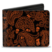 Bi-Fold Wallet - Bandana Skulls Black Orange Bi-Fold Wallets Buckle-Down