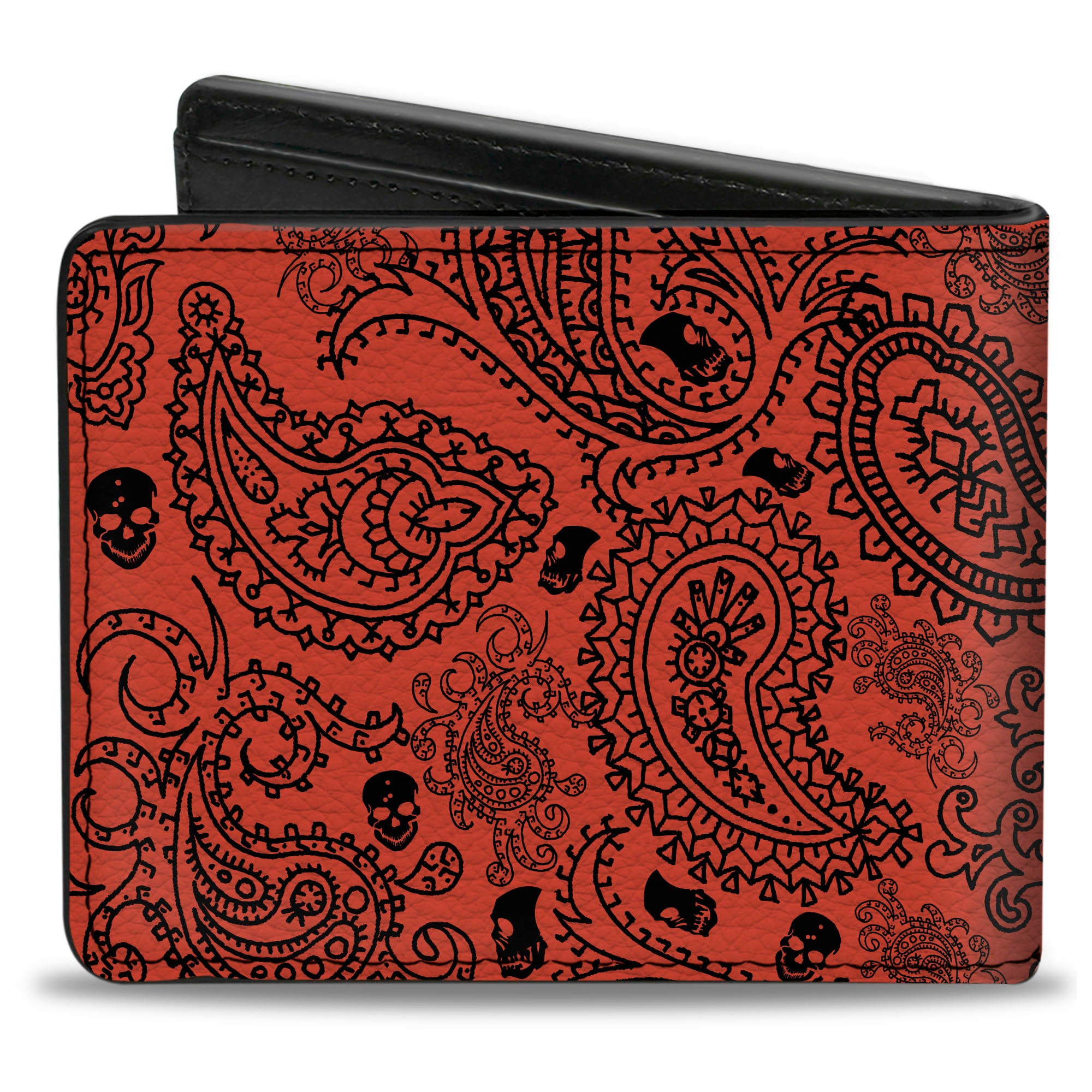 Bi-Fold Wallet - Bandana Skulls Orange Black Bi-Fold Wallets Buckle-Down