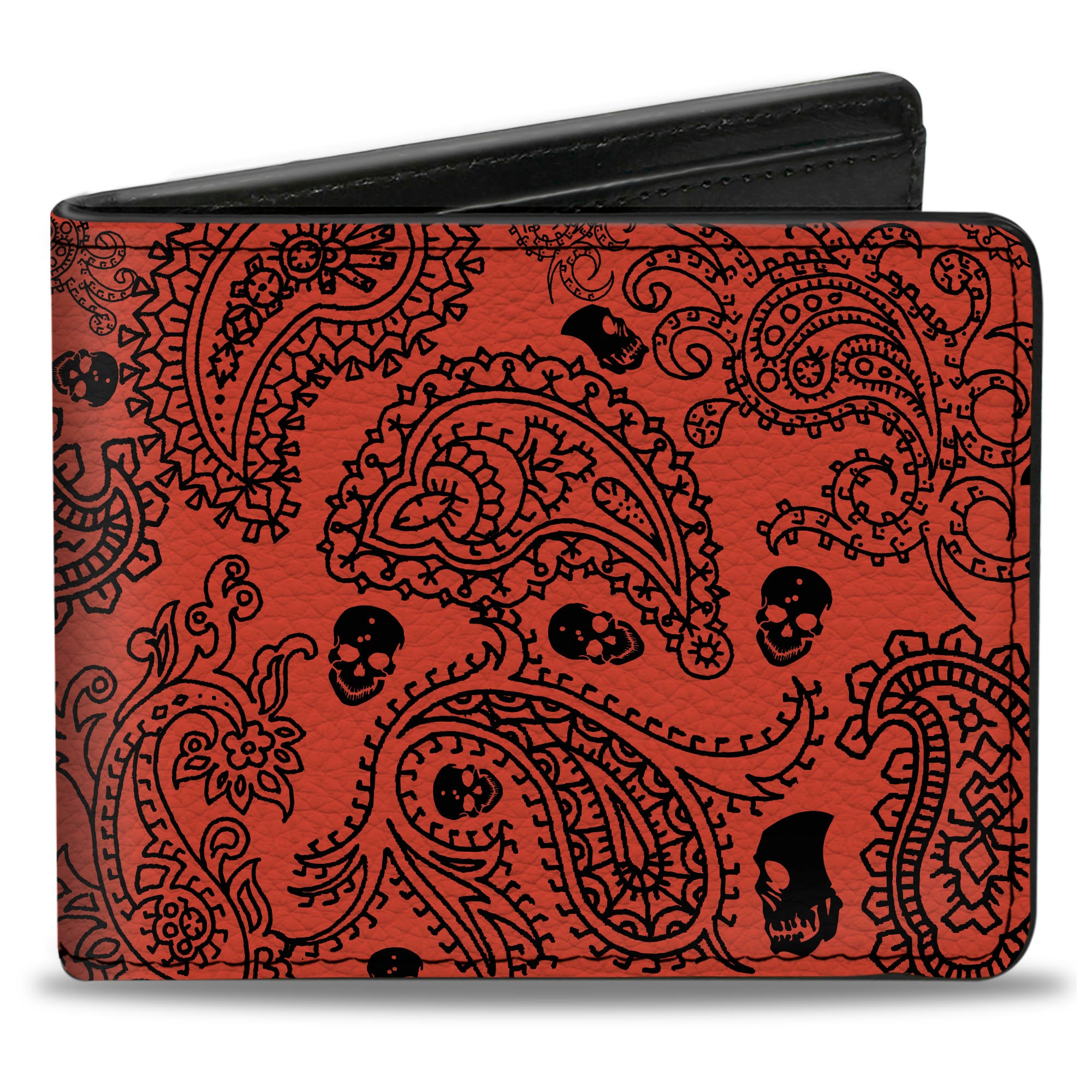 Bi-Fold Wallet - Bandana Skulls Orange Black Bi-Fold Wallets Buckle-Down