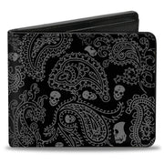 Bi-Fold Wallet - Bandana Skulls Black Silver Bi-Fold Wallets Buckle-Down
