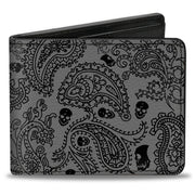 Bi-Fold Wallet - Bandana Skulls Silver Black Bi-Fold Wallets Buckle-Down