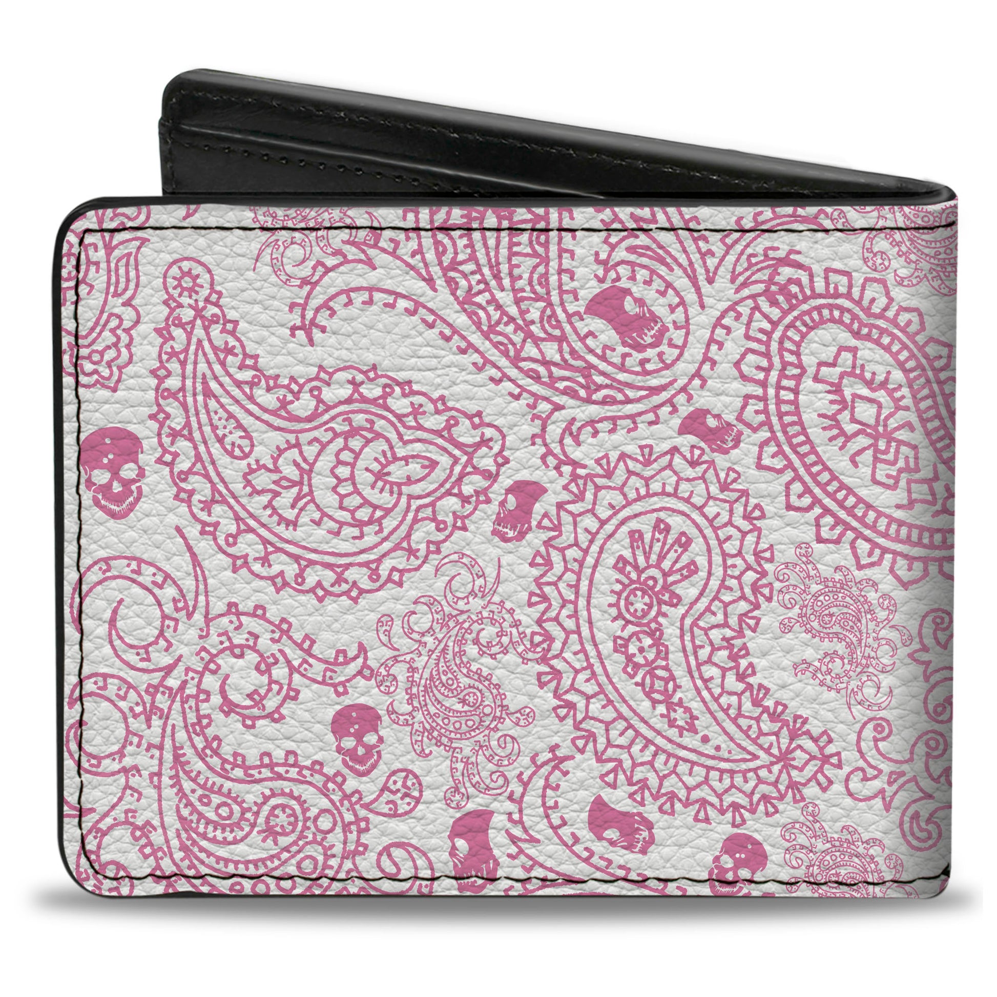 Bi-Fold Wallet - Bandana Skulls White Pink Bi-Fold Wallets Buckle-Down