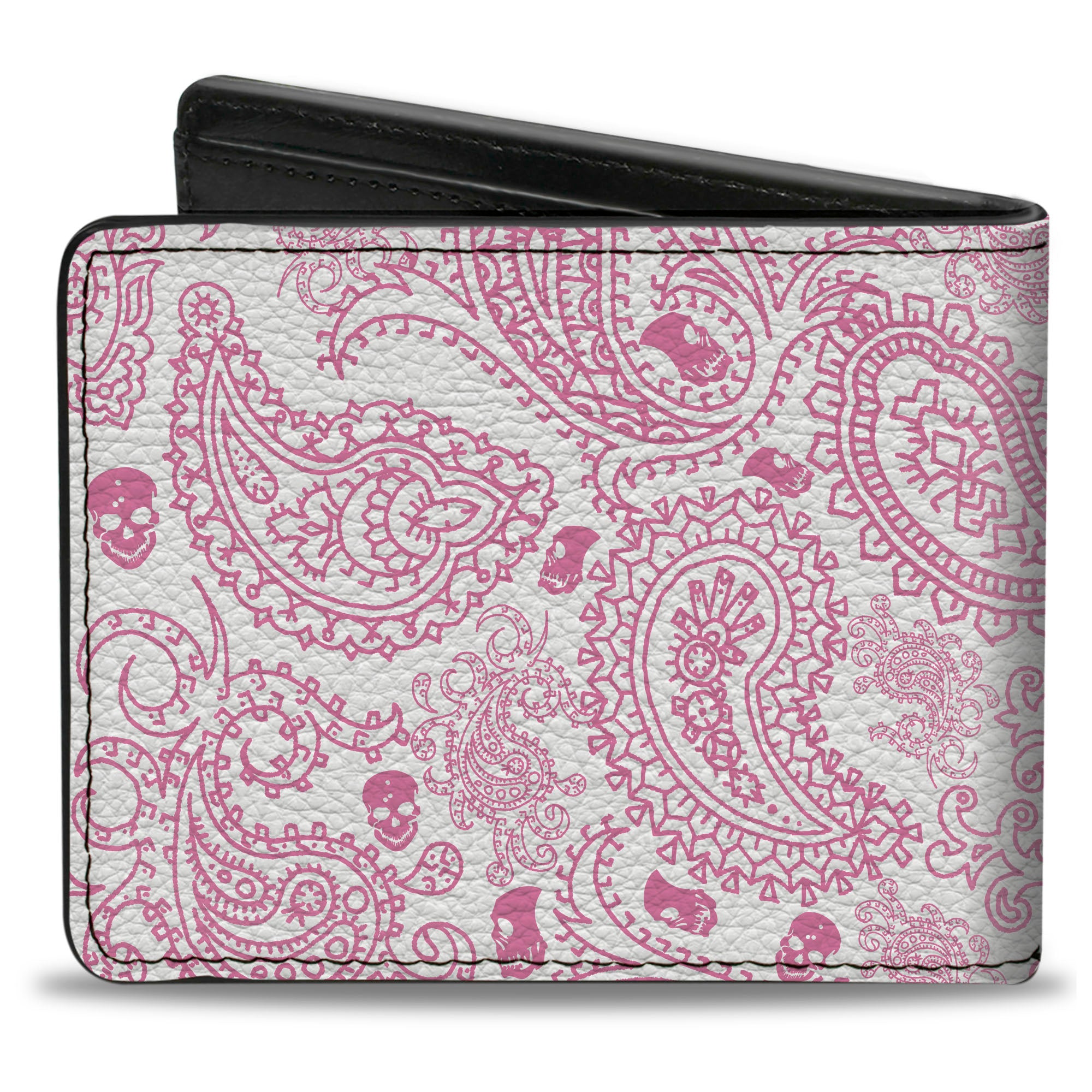 Bi-Fold Wallet - Bandana Skulls White Pink Bi-Fold Wallets Buckle-Down