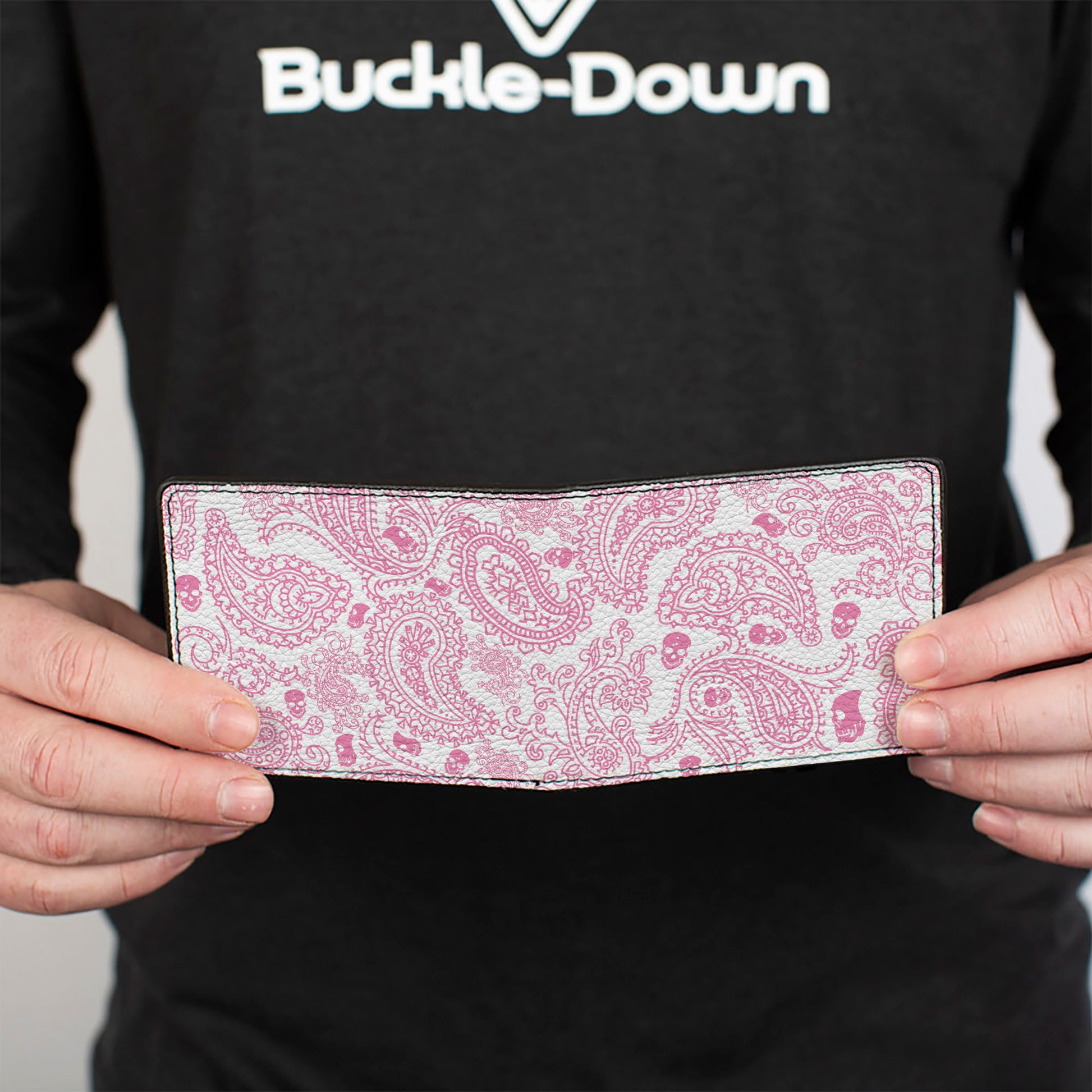 Bi-Fold Wallet - Bandana Skulls White Pink Bi-Fold Wallets Buckle-Down