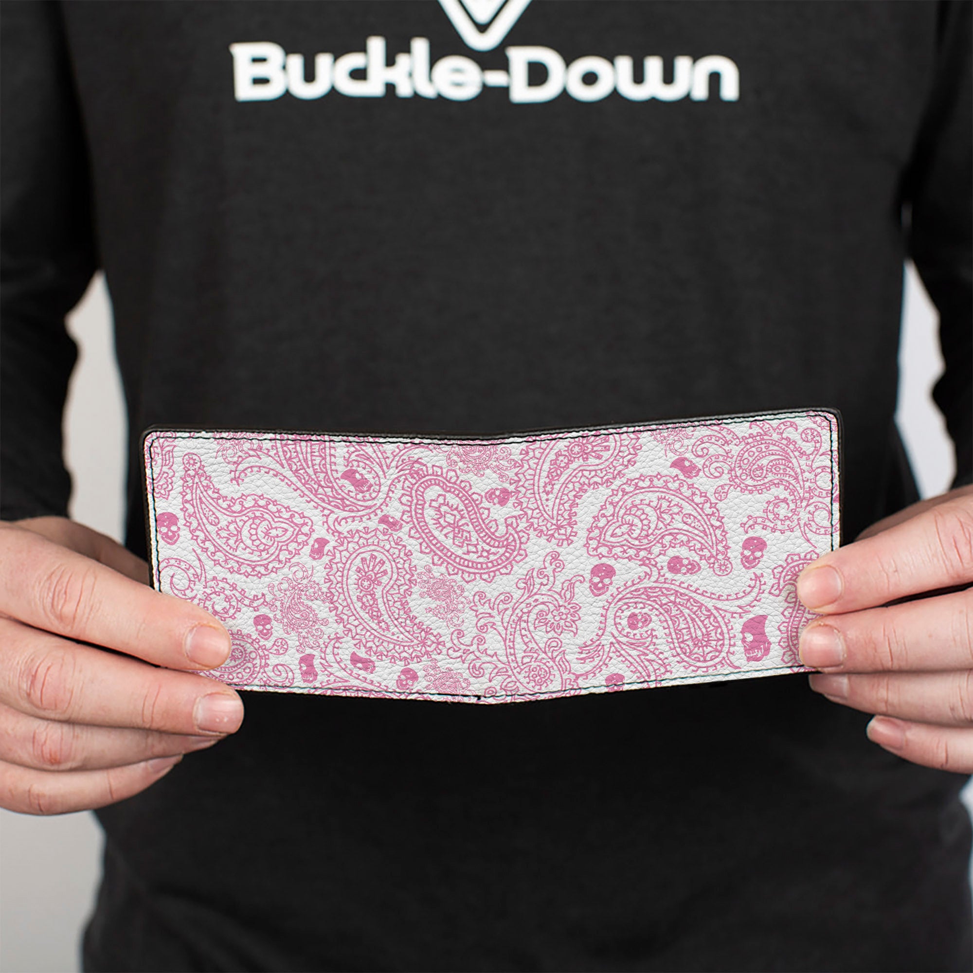Bi-Fold Wallet - Bandana Skulls White Pink Bi-Fold Wallets Buckle-Down